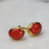 Natural Coral Earrings, 24K Gold Studs, Coral Stud Earrings, Cute Gift For Her