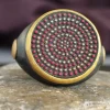 Ancient Roman Ring, Micro Mosaic Ring, 24k Gold Ring, Handmade Jewelry