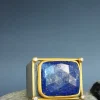 Lapis Lazuli Ring, 24k Gold Ring, Ancient Roman Ring, Handmade Jewelry, Blue Stone Ring