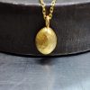 24K Gold Pendant Necklace, Pure Gold Marquise Pendant, Handmade Jewelry