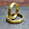 24K Gold Ring, Solid Gold Wedding Band, Pure Gold Promise Ring, Rustic Gold Band, Engagement Ring