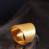 Extra Wide 24K Solid Gold Band, Hammered Gold Ring, Handmade Jewelry