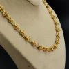 24k Gold Knot Chain Necklace, Chunky Gold Chain, Link Chain Choker, Toggle Clasp Collar, Statement Jewelry