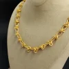 24k Gold Knot Chain Necklace, Chunky Gold Chain, Link Chain Choker, Toggle Clasp Collar, Statement Jewelry