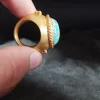 Majestic 24K Gold Ring, Persian Turquoise Ring, Ancient Roman Ring, Handmade Jewelry