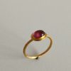 Pink Tourmaline Ring in 24K Pure Solid Gold, Gorgeous Bezel Set Statement Solitaire, Elegant Gemstone Jewelry